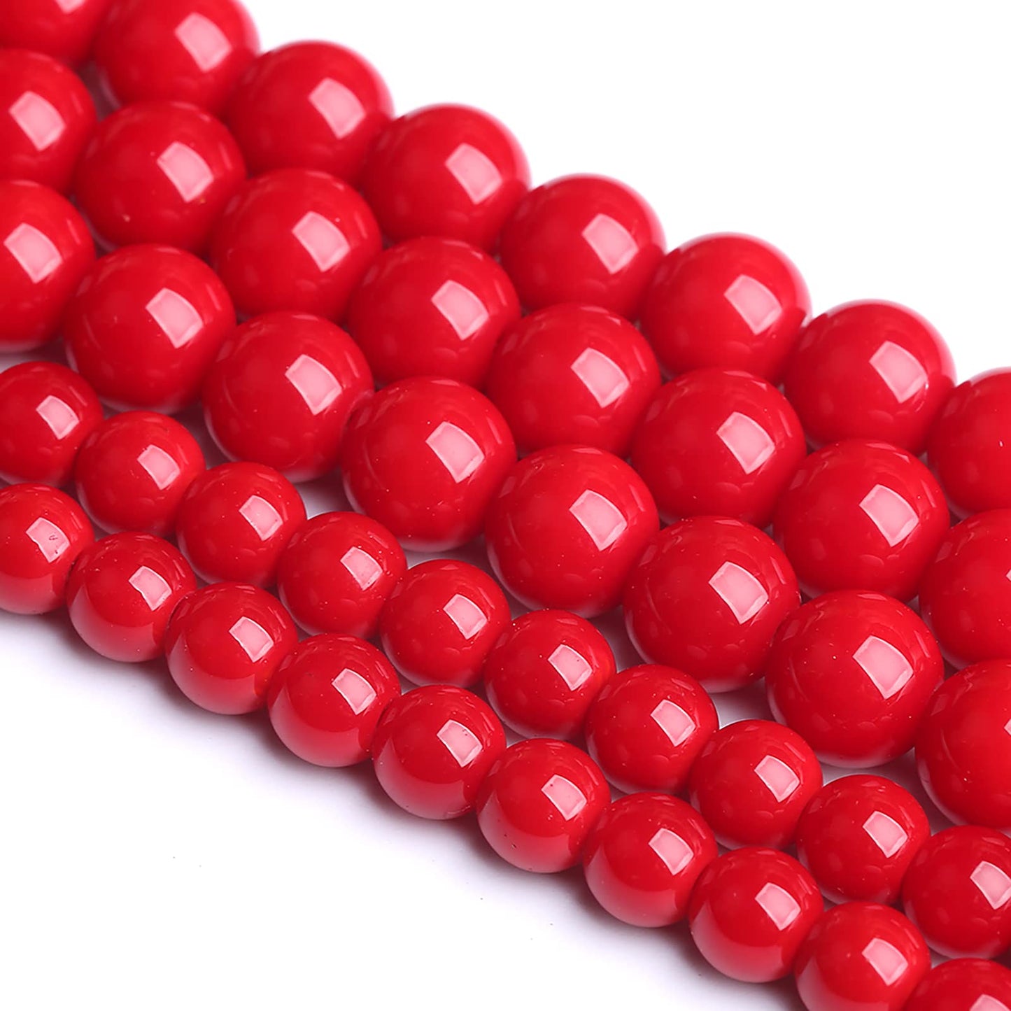 4MM 90PCS Red Glass Round Spacer Loose Beads for Jewelry Making 15 inches DIY Bracelet Necklace
