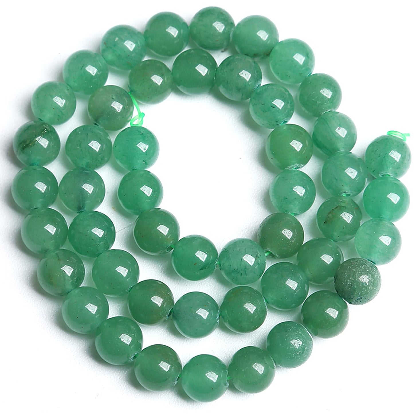 32PCS 12MM Natural Green Aventurine Beads Natural Gemstone Crystal Energy Stone Beads for Jewelry Making DIY Bracelet Necklace 1 Strand 15"