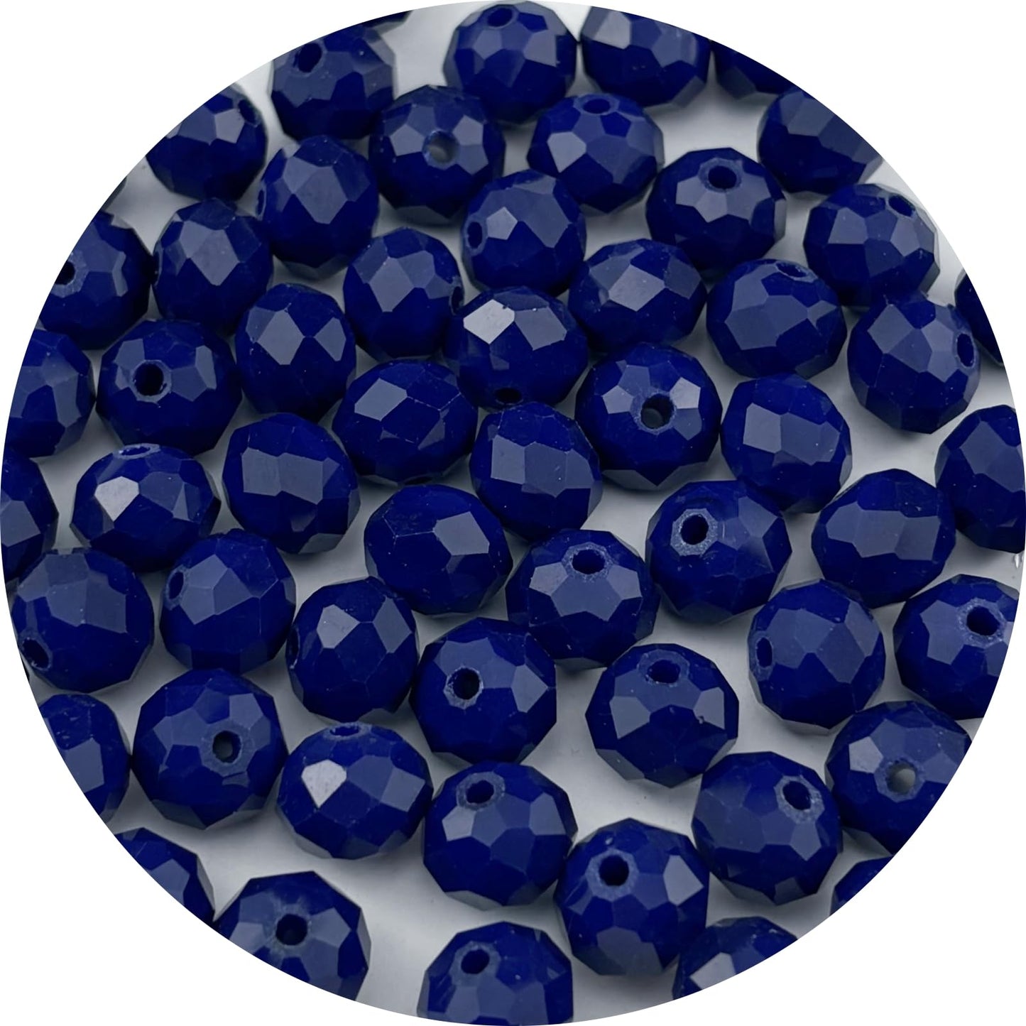 Pinhoollgo 100pcs 8mm Crystal Glass Beads Faceted Rondelle Glass Spacer Beads for Bracelets Necklace Pendants Earrings Key Chains Jewelry Making(Dark Blue Porcelain)