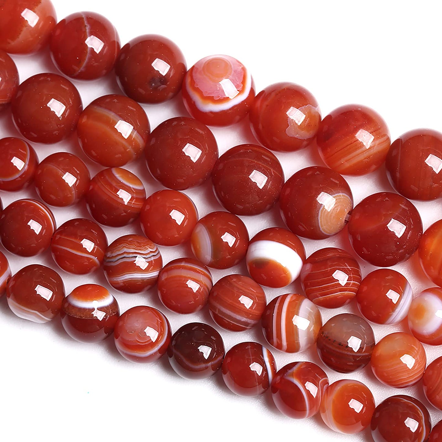 6MM 60PCS Natural Stone Red Agate Onyx Loose Beads for Jewelry Making DIY Bracelet Necklace