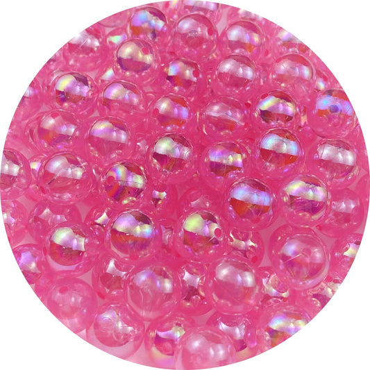 100pcs Acrylic Round Beads 12mm AB Colors Craft Beads Round Spacer Beads with Holes for Earring Bracelet Necklace Key Chains Jewelry Making(Light Pink AB)