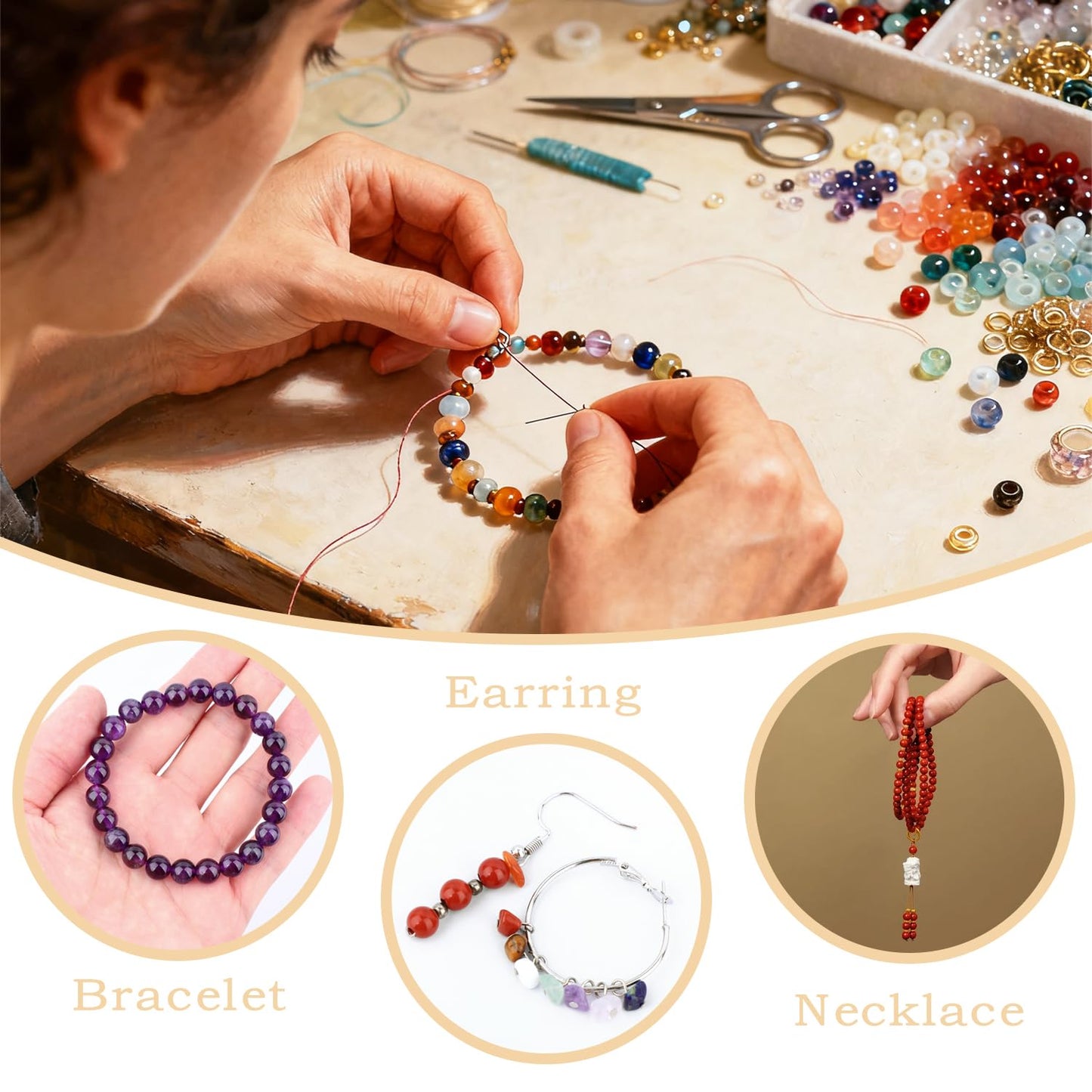 CMBYN Natural Stone Beads Round Genuine Real Stone Beading Strand Loose Gemstones DIY Smooth Bead for Bracelet Necklace Earrings Jewelry Making (African Bloodstone, 6mm 60 Pieces)
