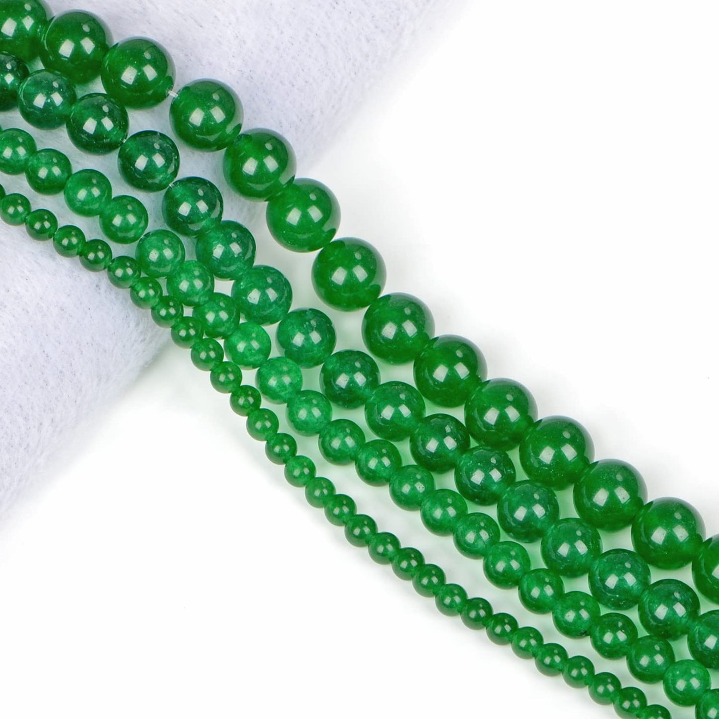 AD Beads Natural Gemstone Round Loose Beads 15" for Bracelet Necklace Earrings Jwelery Making Crafts DIY (6mm, Green Jade)