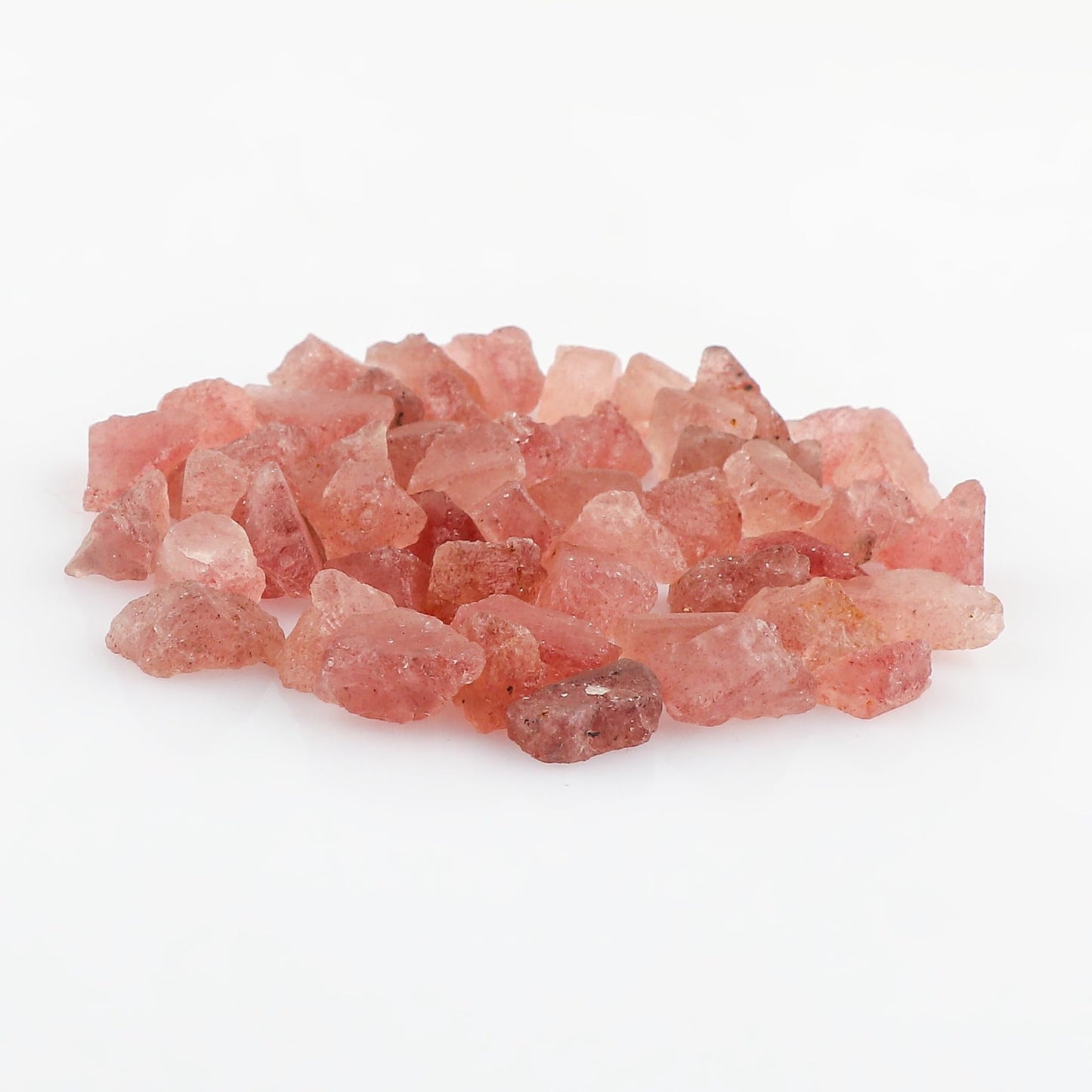 CRYSTALINES 100cts Wholesale Natural Raw Strawberry Quartz Gemstone, Untreated Rough Stones, Bulk Loose Supplies, Jewelry Making, DIY Crafts, Healing Crystals, Gem Collection, 25-27pcs