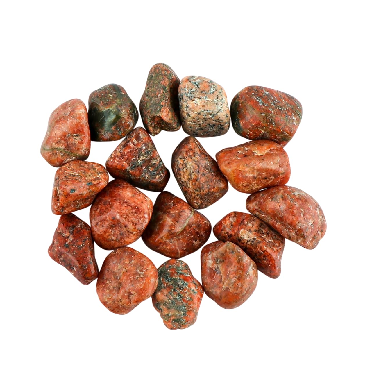 CRYSTALIS 100cts Natural Unakite Polished Raw Crystals, Loose Gemstone Wholesale Bulk Rough Jewelry Making Supply, Chakra And Healing Raw Stones, Wire Wrapping, DIY, Tumbling, Gem Collection