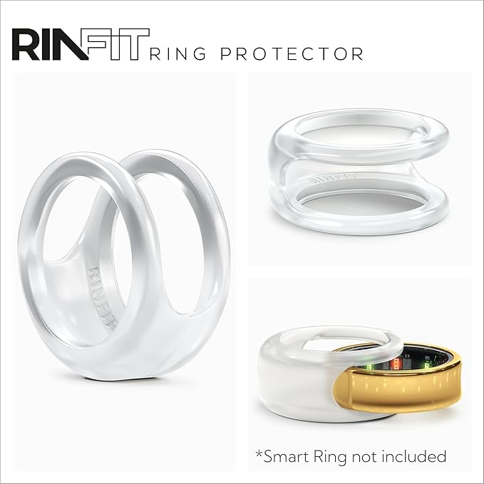 Rinfit Smart Ring Protector - Silicone Ring Enhancer for Active Lifestyle and Gym - StyleFit U.S. Design Patent - Frosted, Size 7