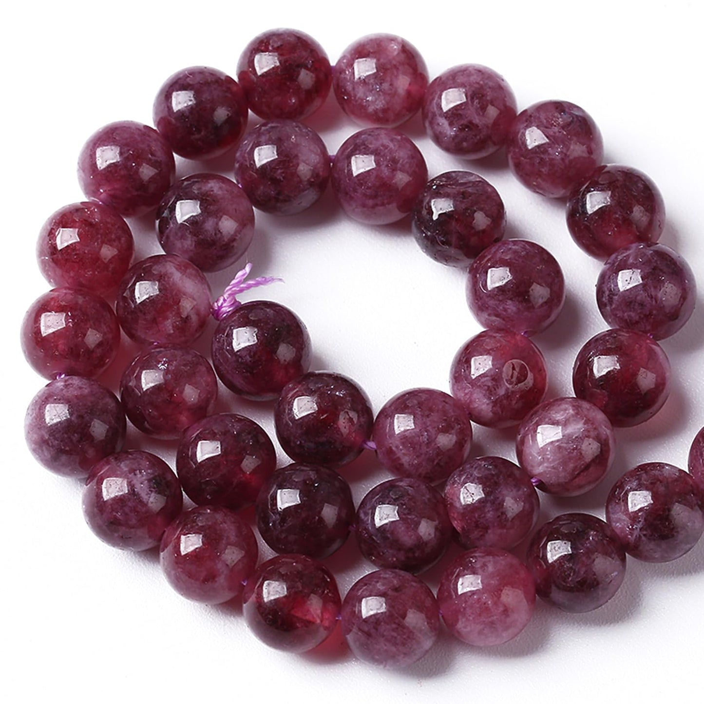 180PCS 4MM Natural Stone Kunzite Purple Jade Beads Round Loose Beads for Jewelry Making Bracelet 2 Strands 32"