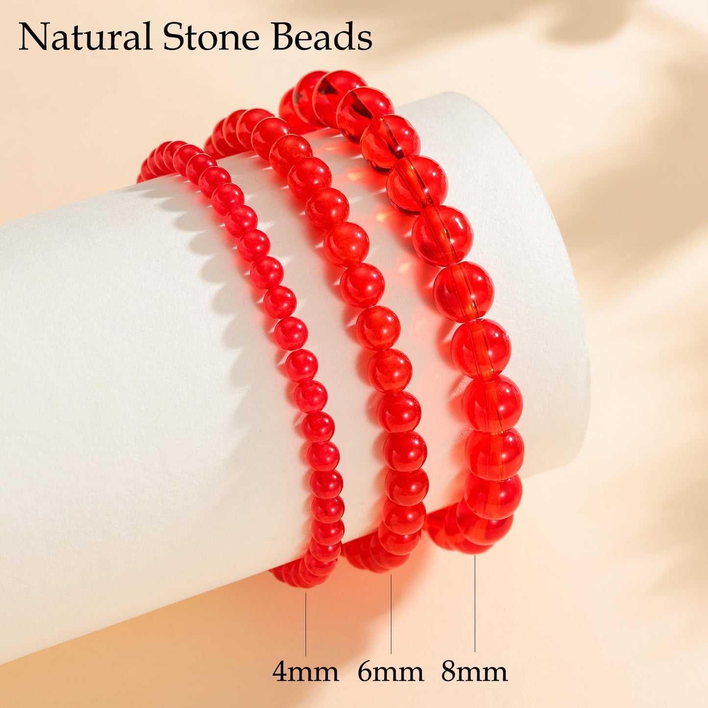 Udolfly Womens Crystal Beaded Bracelets for Women Men Protective Energy Bracelet Natural Gemstone Bead Bracelet 4mm Carnelian New