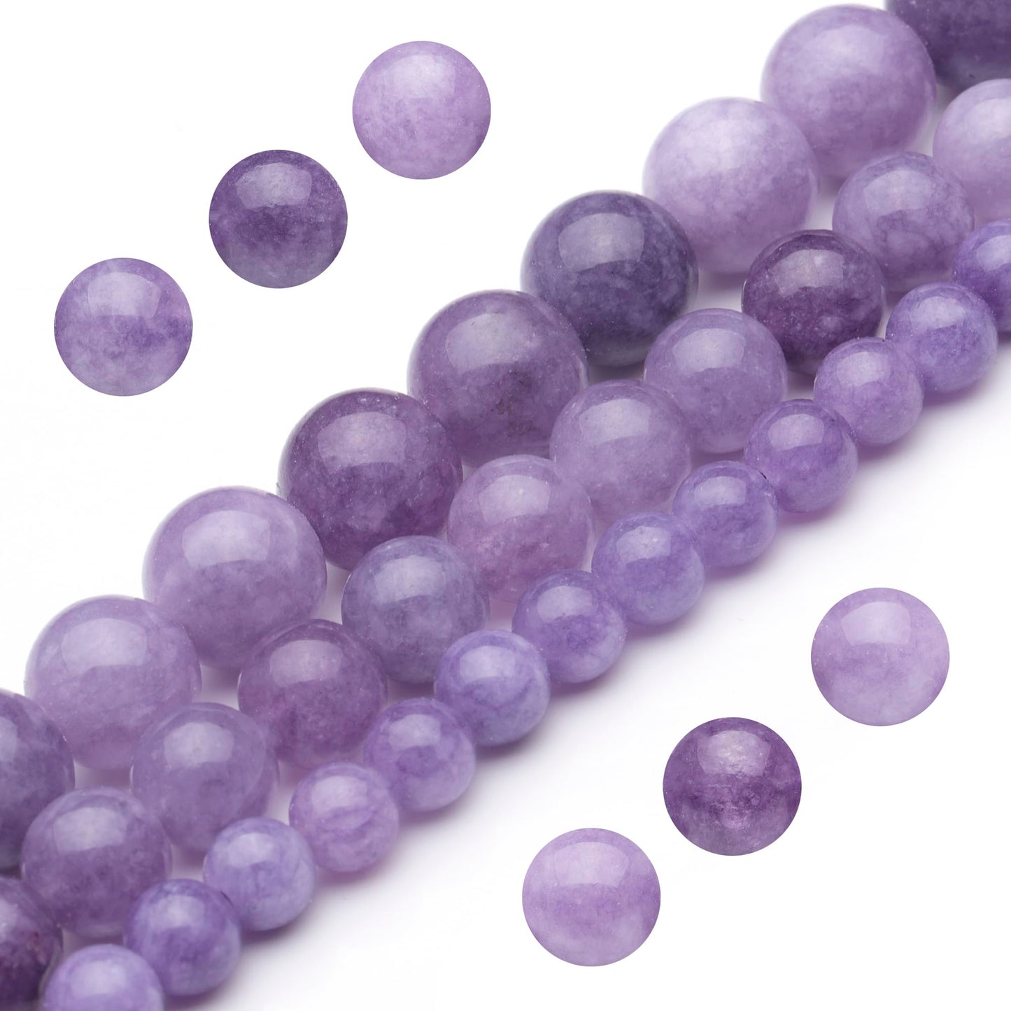 Youngbling Natural Gemstone Beads for Jewelry Making,10mm Lepidolite Polished Round Smooth Stone,Genuine Real Stone Red Beads for Bracelet Necklace 15 Inch(Lepidolite,10mm)