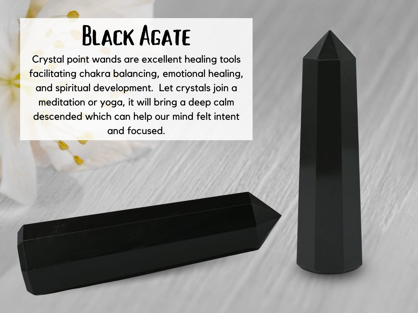 Amazing Gemstone Black Agate Crystal Towers ~ Natural Healing Crystal Point Obelisk for Reiki Healing and Crystal Grid (3" to 4" INCH)