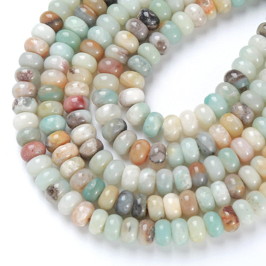 5x8MM 72PCS Amazonite Tube Rondelle Abacus Disk Spacer Loose Beads for Jewelry Making