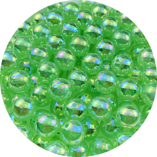 400pcs Acrylic Round Beads 8mm AB Colors Craft Beads Round Spacer Beads with Holes for Earring Bracelet Necklace Key Chains Jewelry Making(Green AB)