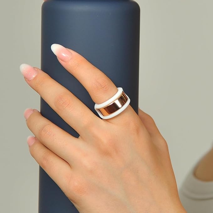 Rinfit Smart Ring Protector - Silicone Ring Enhancer for Active Lifestyle and Gym - StyleFit U.S. Design Patent - White, Size 7