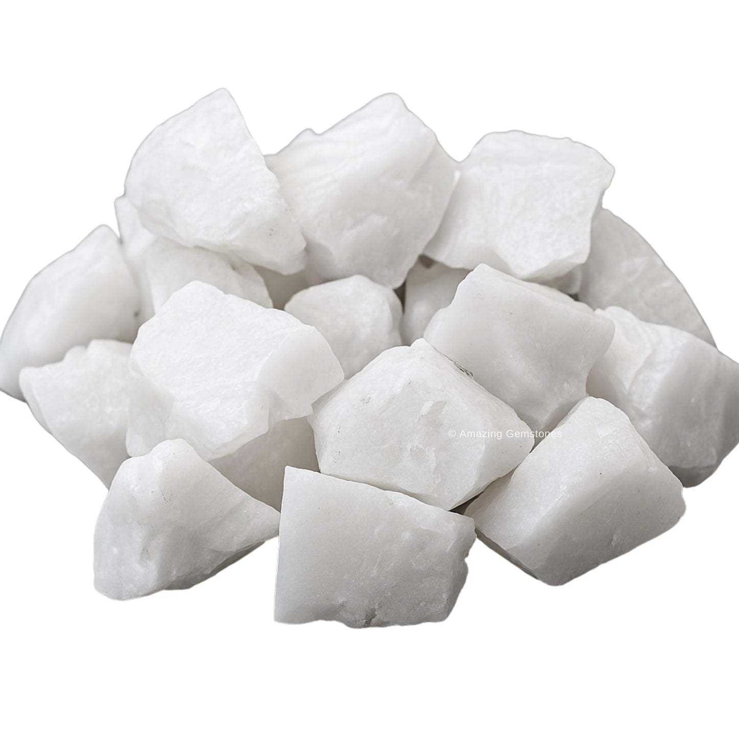 Amazing Gemstone Snow Quartz Raw Crystals and Healing Stones, Natural Rocks for Tumbling - DIY Raw Stones and Crystals, 2 Pieces