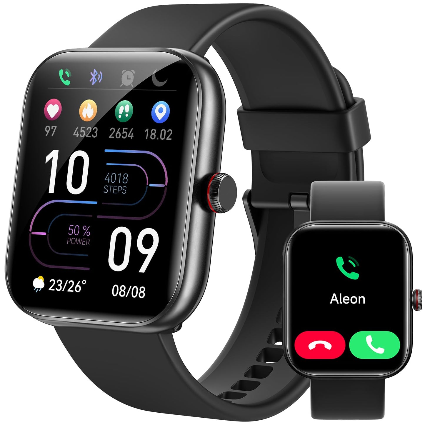 Smart Watch for Women Men, Smartwatch for iPhone & Android Bluetooth (Answer/Call) Built-in Alexa, 1.91" HD Fitness Tracker with 105+ Sport Modes, IP68 Waterproof, Sleep/Heart Rate/SpO2/Stress Monitor