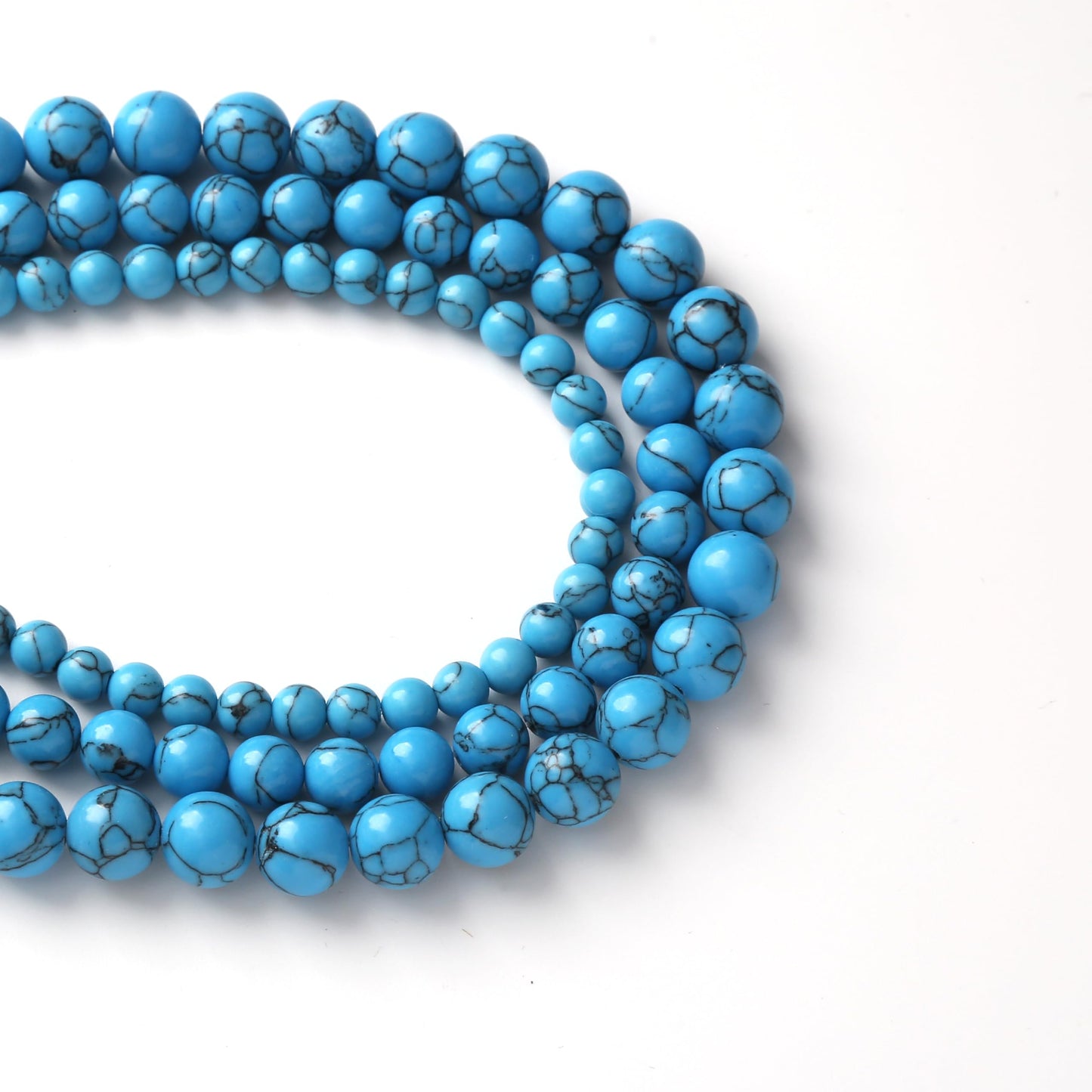 30PCS 12MM Blue Turquoises Round Loose Beads Natural Gemstone Beads for Jewelry Making DIY Bracelet Necklace 15"