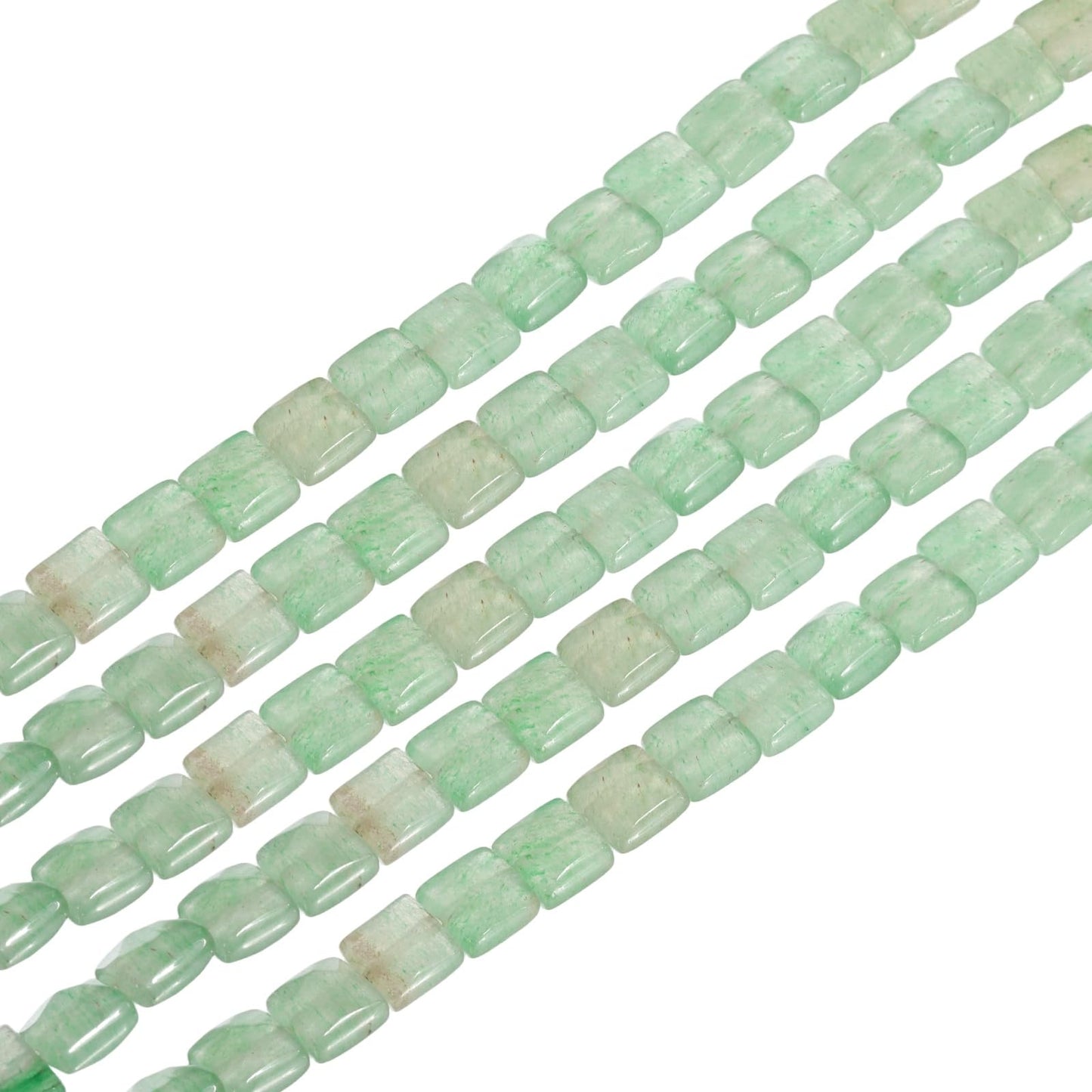 PATIKIL 50 Pack Natural Stone Beads, 8mm Faceted Square Agate Beads Bulk Natural Green Aventurine Stones, for DIY Jewelry Making Necklace Bracelet Accessories, 2 Strands, 16 Inches, Green