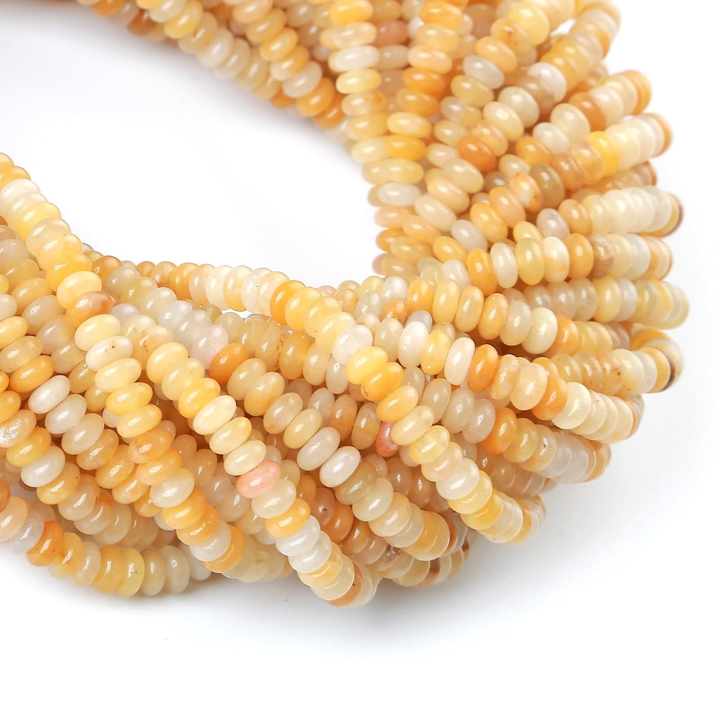 2x4MM 150PCS Yellow Jade Tube Rondelle Abacus Disk Spacer Loose Beads for Jewelry Making