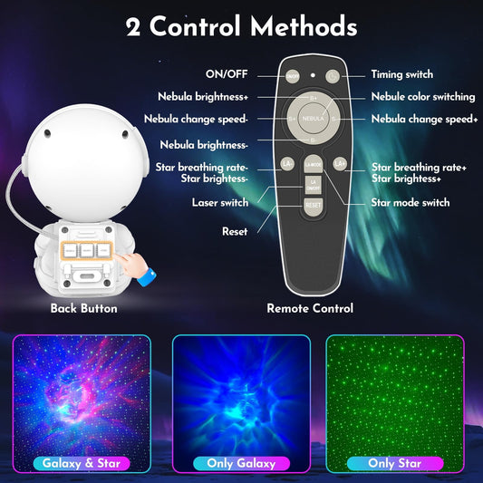 JIWYJOT Astronaut Galaxy Projector for Bedroom Decor, Birthday Gifts for Adults Teen Girl Gifts Ambient Lighting, Ceiling Space Star Night Light Projector for Kids Room Decor Aesthetic