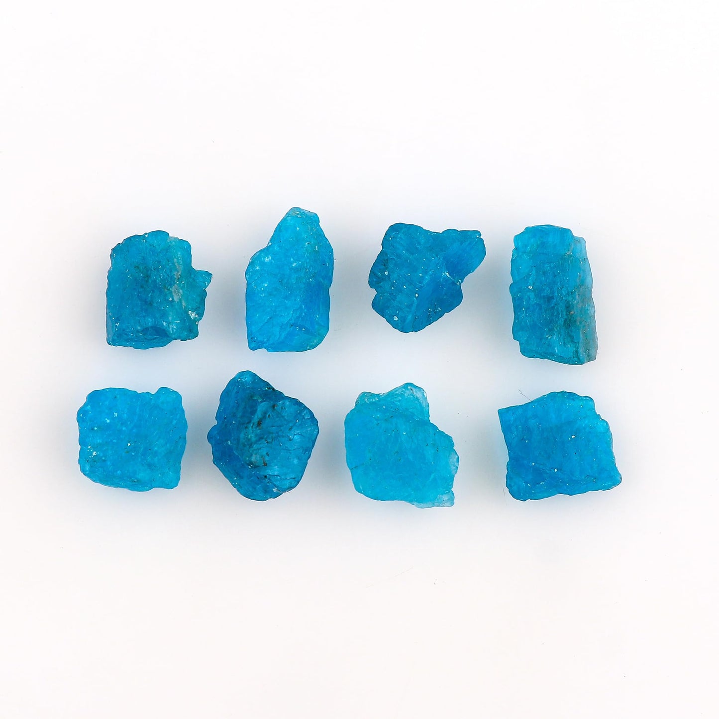 CRYSTALIS 50cts Natural Neon-Apatite Raw Crystals, Loose Gemstone Wholesale Bulk Rough Jewelry Making Supply, Chakra And Healing Stones, Wire Wrapping, DIY, Tumbling, Gem Collection, 8-12mm
