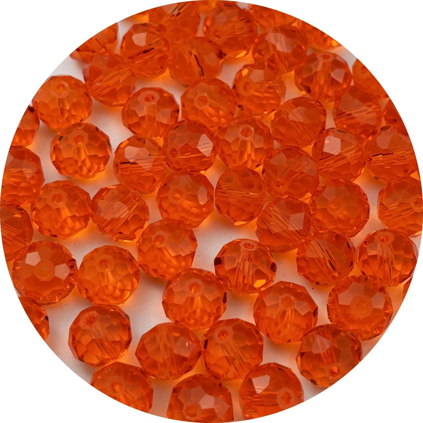 YUEXIGO 250pcs 6mm Crystal Glass Beads for Jewelry Making, Faceted Rondelle Glass Spacer Beads for Wind Chimes Bracelet Earring Necklace DIY Craft(Dark Orange)