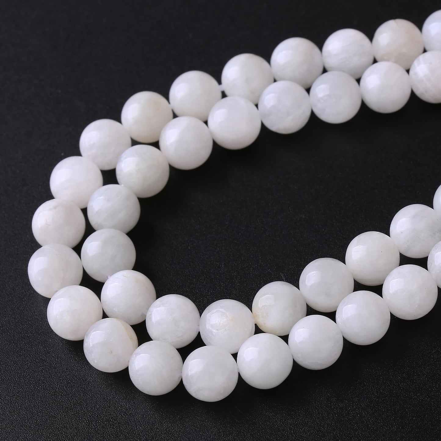 10MM 38PCS Natural Stone White Moonstone Gemstone Semi Precious Beads for Jewelry Making DIY Bracelet