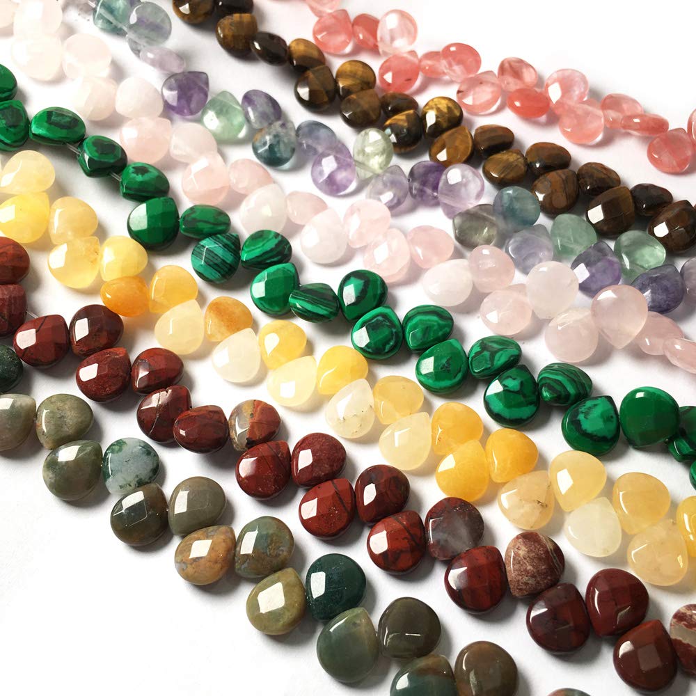 Natural Stone Beads Water Drop Shape Faceted red Agate Gemstone Loose Beads 10X12X5mm 7.9 inch for Jewelry Making