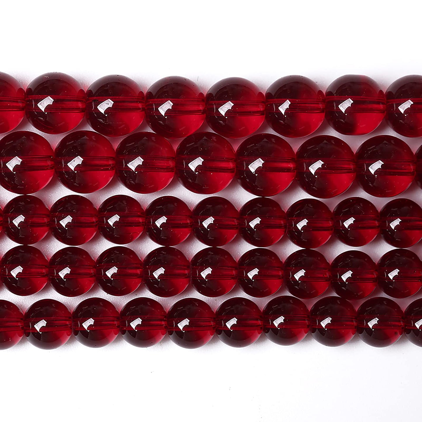 12MM 30PCS Garnet Red Glass Crystal Spacer Loose Beads for Jewelry Making DIY Bracelet 15 Inches 1 Strand