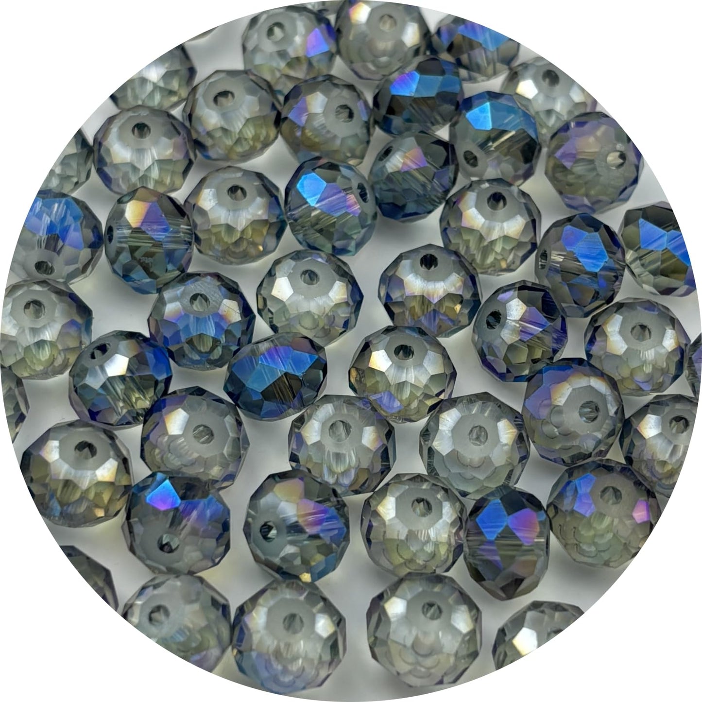 YUEXIGO 250pcs 6mm Crystal Glass Beads for Jewelry Making, Faceted Rondelle Glass Spacer Beads for Wind Chimes Bracelet Earring Necklace DIY Craft(Transparent Blue)