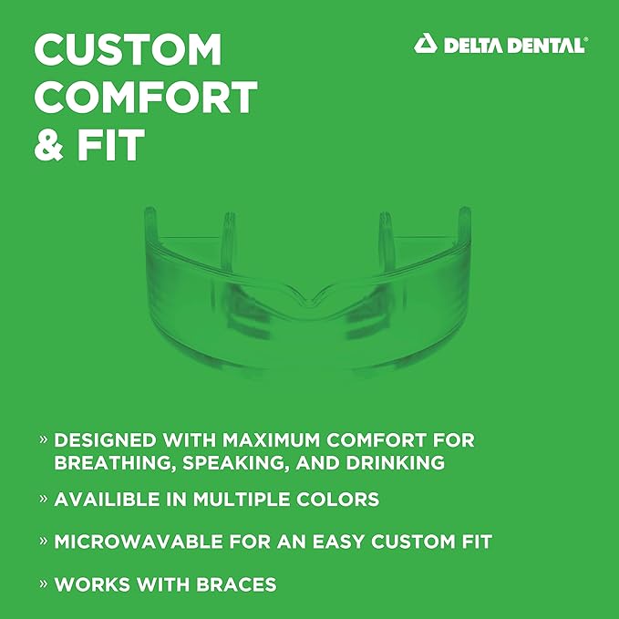Delta Dental Sports Mouth Guard - ADA Accepted - 2X The Impact Absorption - Works with Braces - Pink