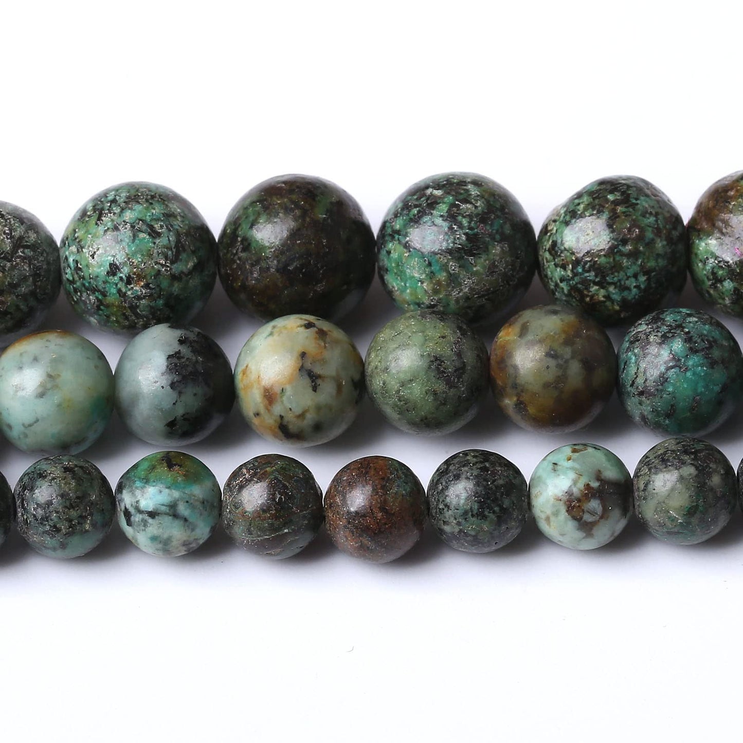 African Turquoises Stone Natural Stone Beads Gems Round Loose Beads Jewelry Making DIY Bracelet Necklace Accessory 1 Strand 32PCS 12MM 15"