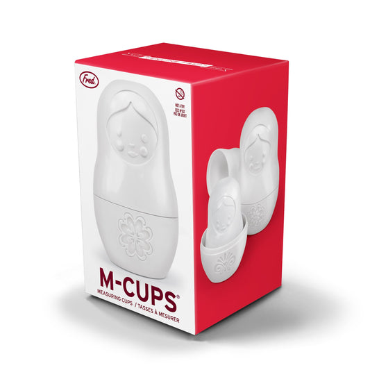 Genuine Fred M-CUPS Matryoshka Measuring Cups, Set of 6, Russian Doll Nesting Measuring Cups, White