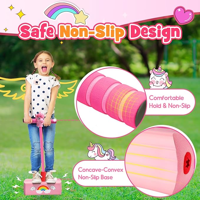 CUUGO LET'S GO! CG Jumping Promotes Growing Taller- Pogo Stick Foam Pogo Jumper for Kids, Toys for 3-12 Year Old Boys Girls Outdoor Toys Indoor Toys Fun Gifts Christmas Stocking Stuffers Gifts