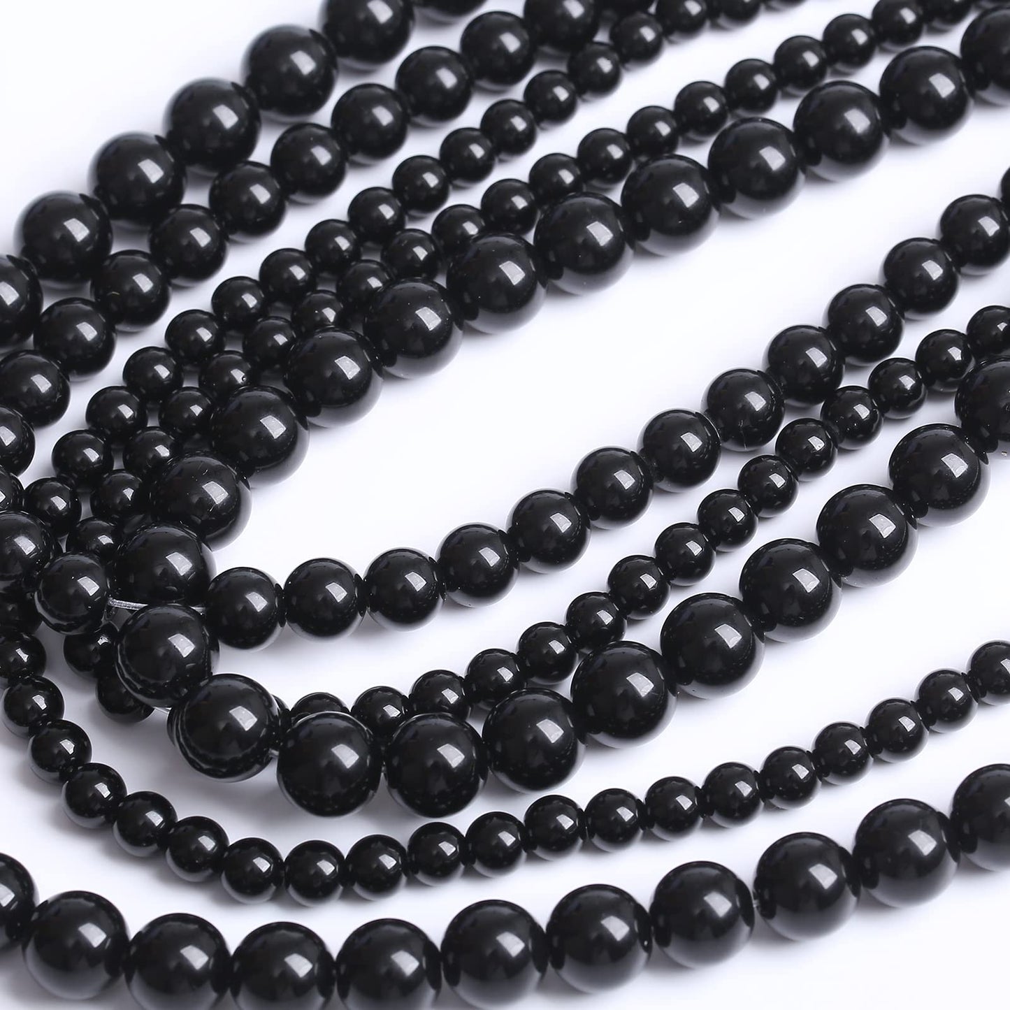 38PCS 10MM Natural Black Agate Stone Beads Round Loose Beads for welry Making DIY Bracelet Necklace Accessory 15 Inches