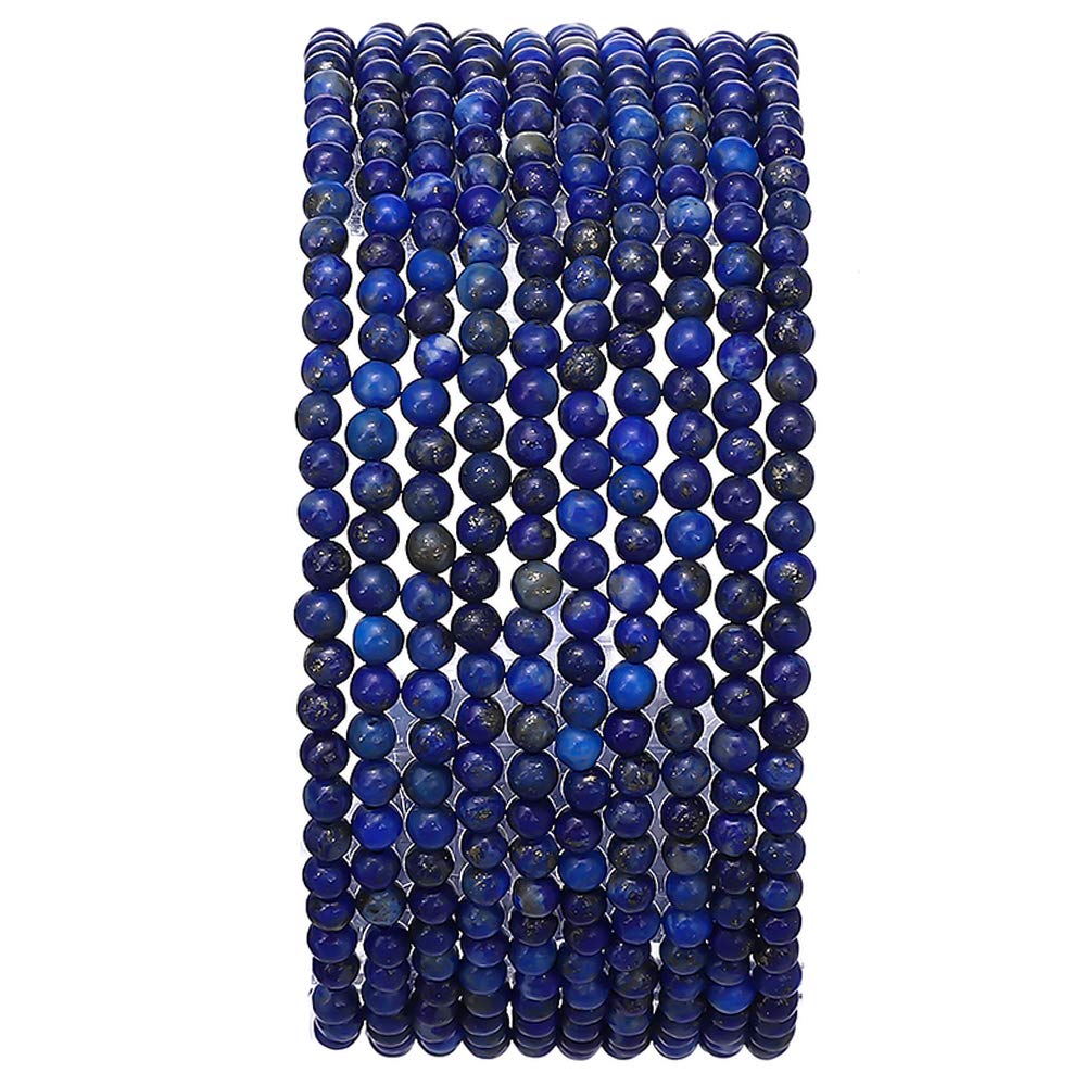 BEADIA Natural Lapis Lazuli Stone Round Loose Semi Gemstone Beads for Jewelry Making 2-2.5mm 38cm/Strand