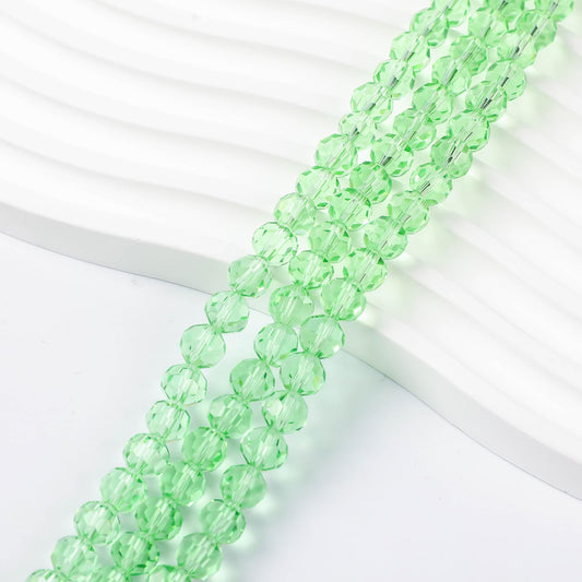 200PCS 8MM Apple Green Round Crystal Glass Beads for Jewelry Making,Novborcz Glass Beads Faceted Rondelle Beads DIY Glass Crystal Beads for Bracelets Necklace Pendants Jewelry Making DIY Craft