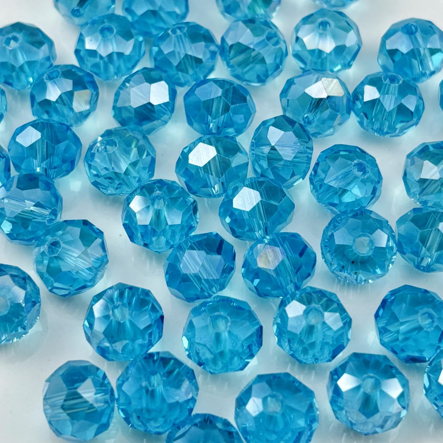 YHYPOCI 400pcs 4mm Crystal Glass Beads for Crafts Faceted Rondelle Glass Beads for Jewelry Making Crystal Spacer Beads for Necklaces Bracelets Earrings DIY Craft(Lake Blue AB)