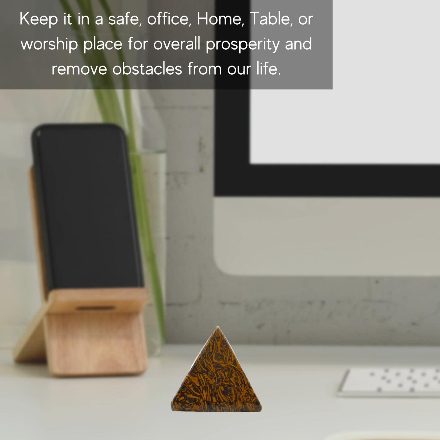 Amazing Gemstone Mariyam Jasper Calligraphy Stone Pyramid Crystal Healing Stones - 1" Great Pyramid Figurine of Natural Stone Pyramid for Meditation, Reiki, Chakra Balancing and Crystal Pyramids Grid