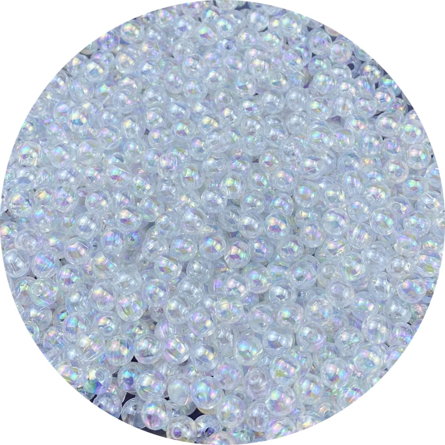 1000 Pcs 6mm Acrylic Round Beads AB Colors Round Spacer Beads for Earring Bracelet Necklace Key Chains Jewelry DIY Craft Making(Clear AB)