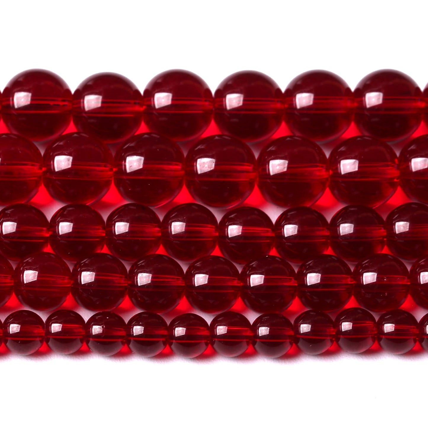 12mm Garnet Red Glass Crystal Beads Smooth Round Stone Beads with Energy Power for DIY Jewlery Bracelets Making 32pcs 1 Strands 15"