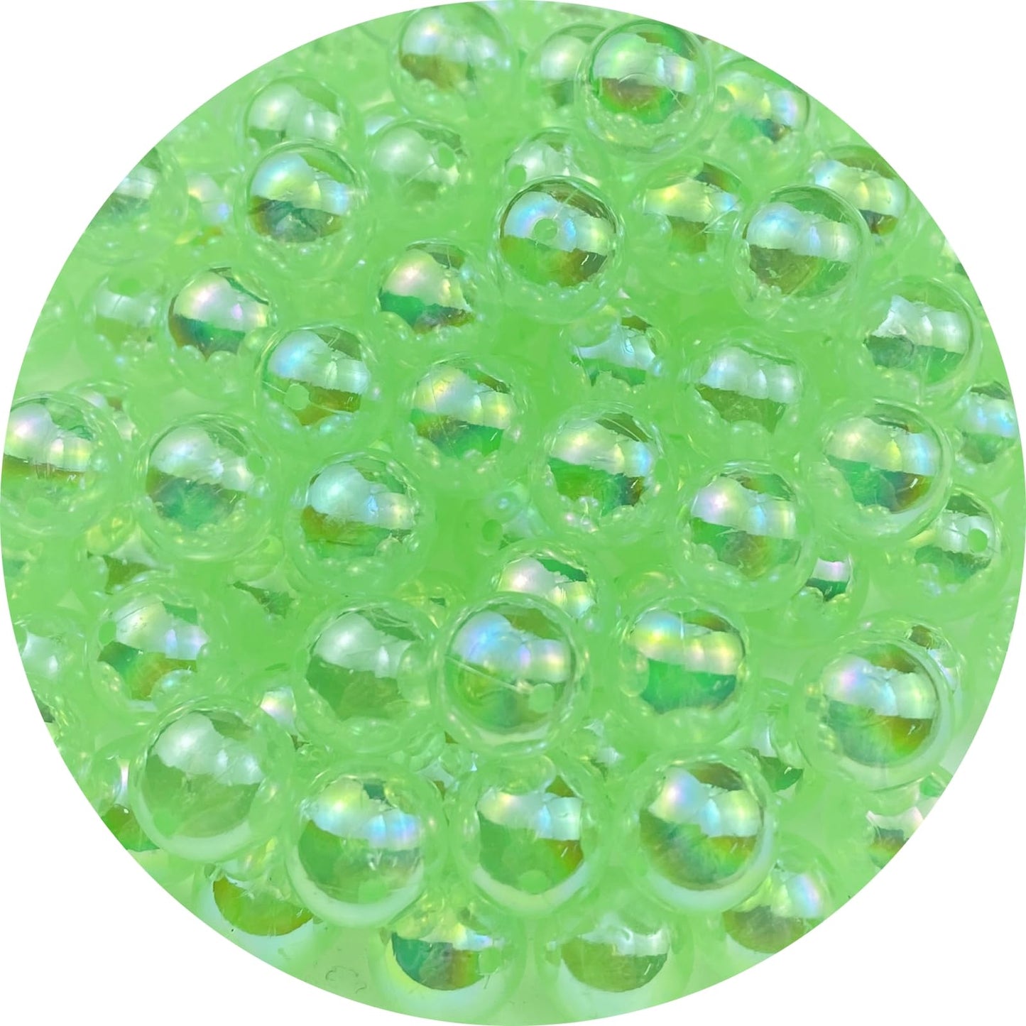 400pcs Acrylic Round Beads 8mm AB Colors Craft Beads Round Spacer Beads with Holes for Earring Bracelet Necklace Key Chains Jewelry Making(Light Green AB)