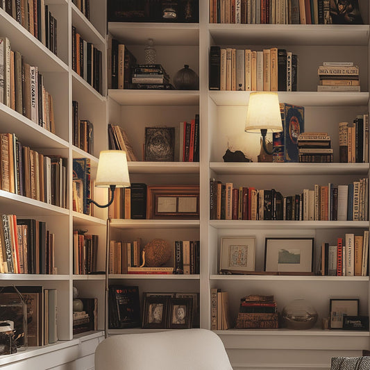 FUNTAPHANTA Vintage Bookshelf Lamp Rechargeable, Cordless Book Lamp with Linen Shade, Dimmable Touch Control Table Lamp, Modern Decorative Bookend, Bookshelf Lights for Office Home, Library, Study