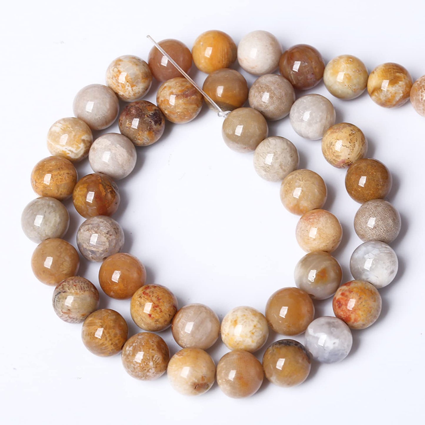 160PCS 4MM Natural Stone Coral Jade Chrysanthemum Beads for Jewelry Making DIY Bracelet