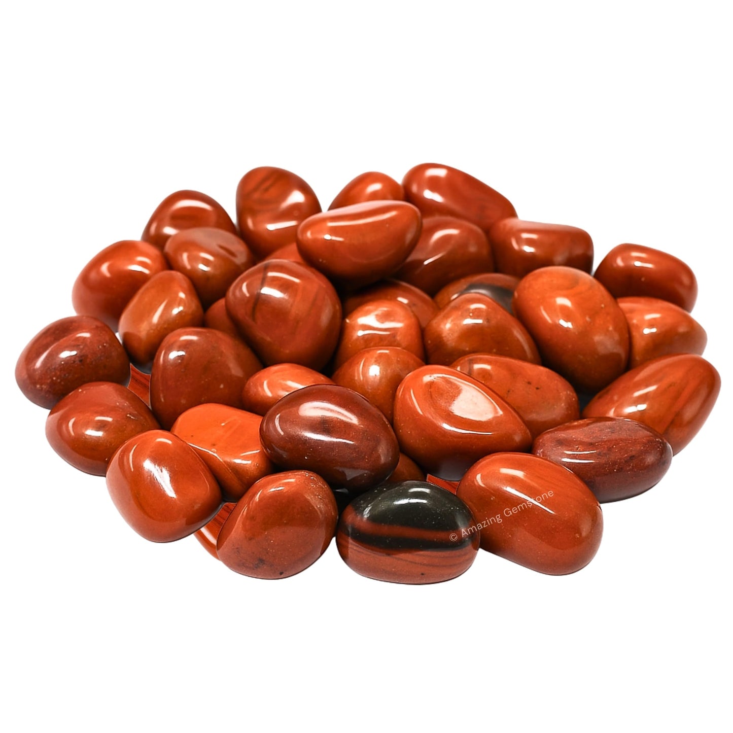 Amazing Gemstone Red Jasper Crystals and Healing Stones Tumbled - 1 oz Red Jasper Stone Gem Stones, Natural Healing Stones for Energy Balance, Stress Relief - Premium Polished Gems Rocks