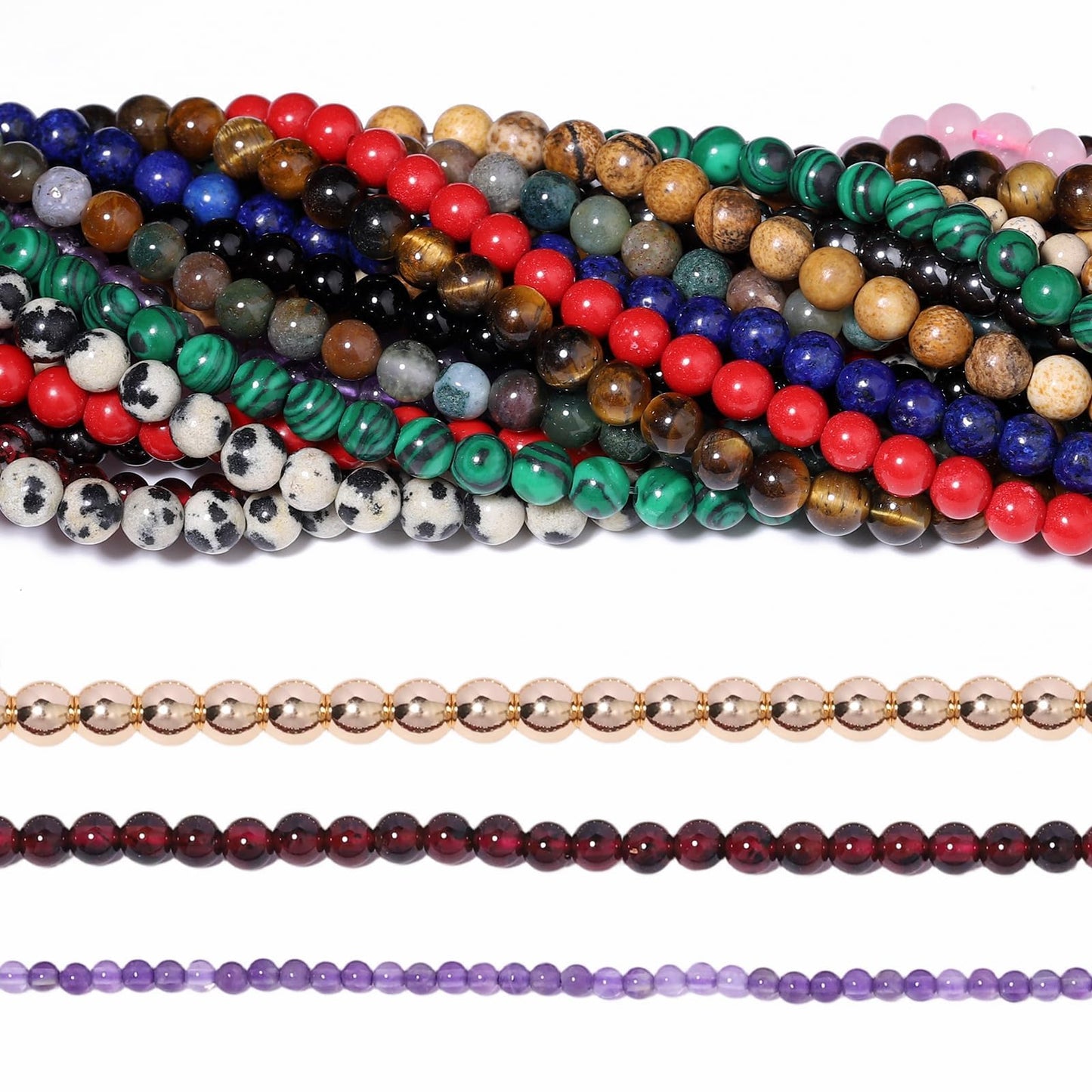 Songxi 180pcs 2mm Indian Agate Natural Round Stone Beads for Jewelry Making, Smooth Loose Small Gemstone Beads for Bracelets Necklace, Chakra Stones with Energy Power