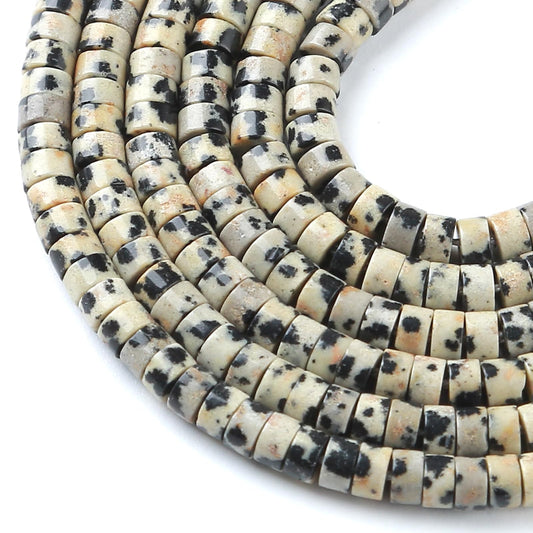 2x4MM 150PCS Dalmation Jasper Tube Cylinder Rondelle Abacus Disk Spacer Loose Beads for Jewelry Making