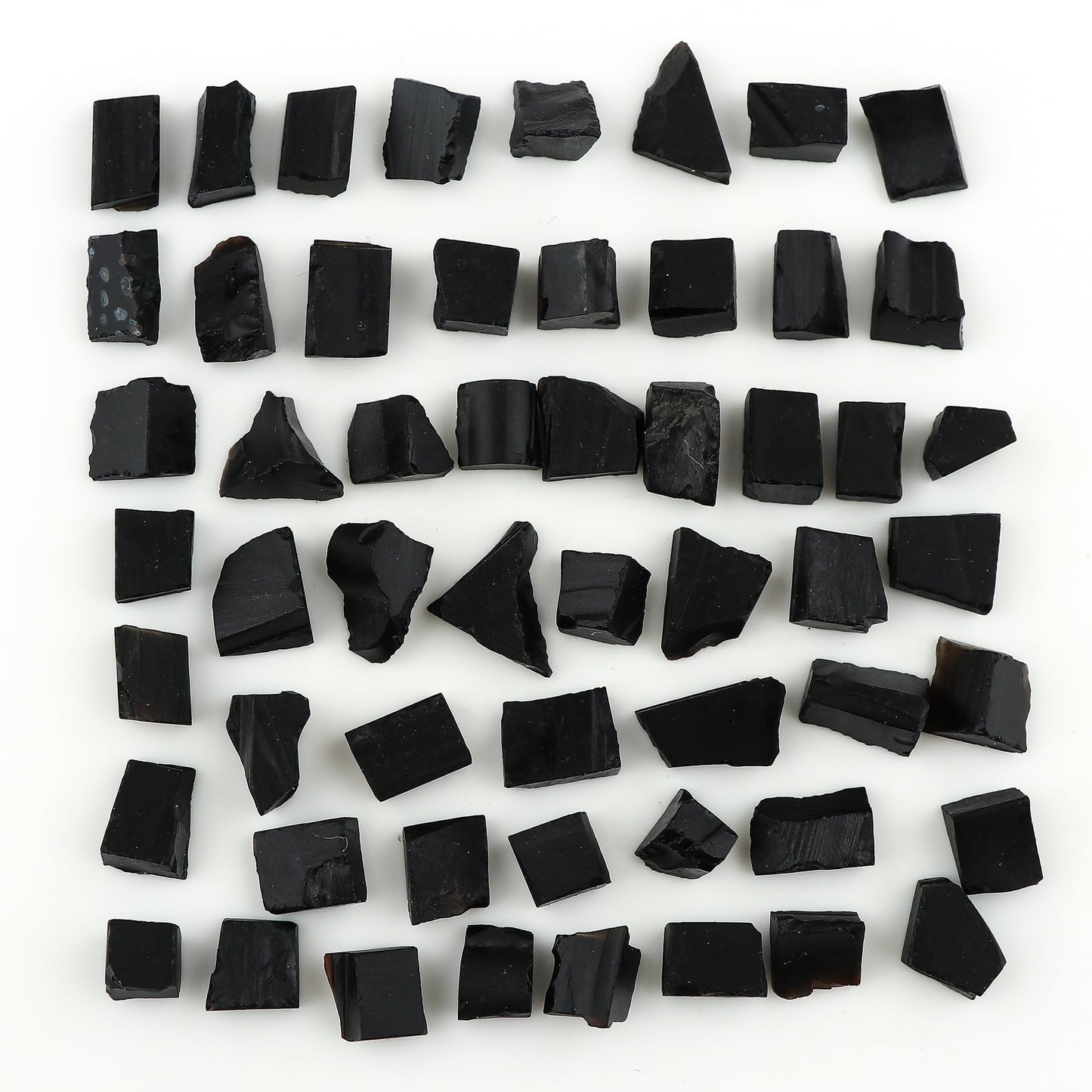ColouredRocks (50 carats.) BLACK ONYX (7-8 pcs.) (10-15 mm.) Raw Crystals, Rough Stones, Rough Gemstones, Jewelry Making Supply, Cabbing, Polishing, Cutting, DIY, Crafts