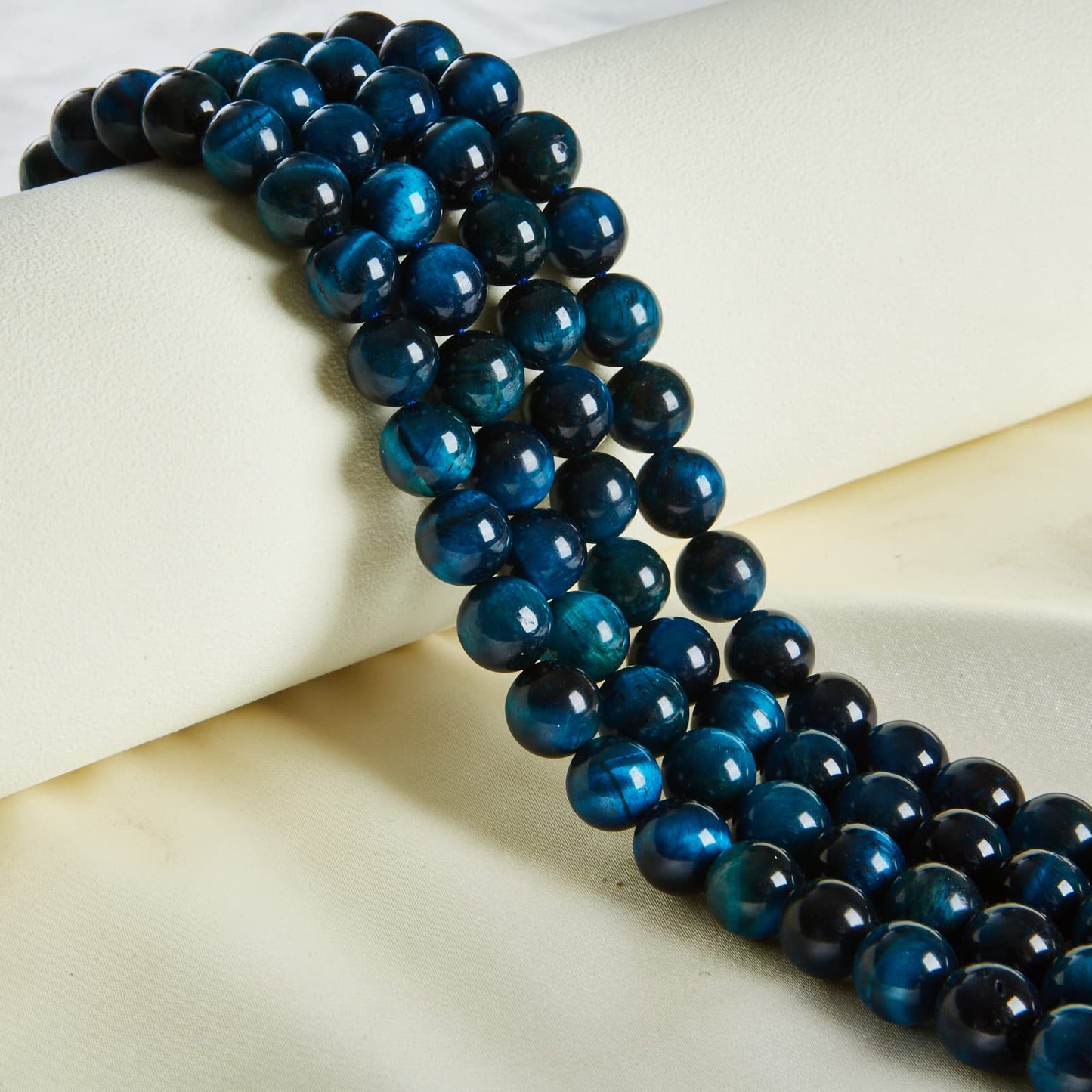 100pcs 10mm Aquamarine Tiger Eye Beads Natural Gemstone Beads Round Loose Beads for Jewelry Making