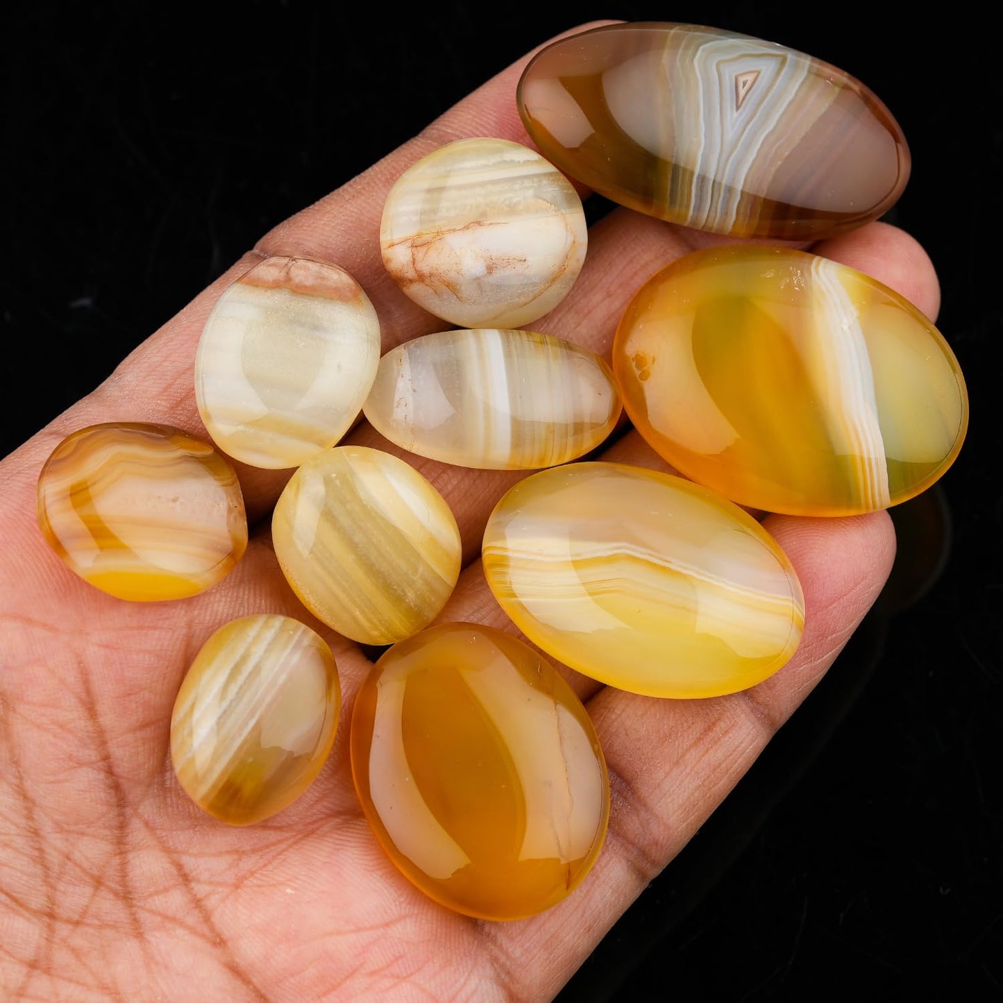 ColouredRocks (10pcs. YELLOW CHALCEDONY, Mix Shape, Natural Cabochon Crystals, Loose Gemstone, Wholesale Polished Supply, Jewelry Making, DIY Craft, Gem Collection (16-22mm free size)