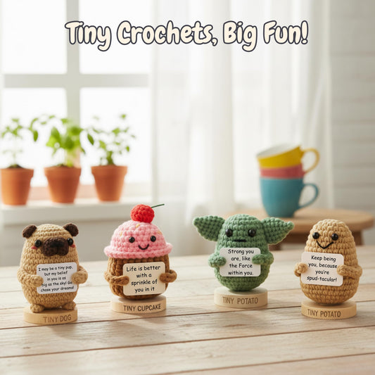 Star Wars Gifts | Handmade Baby Yoda Positive Crochet W/ 30 Fun Affirmations | Small Birthday Gift for Women | Starwars Present Idea for Friends, Coworker, Dad, Men, Brother | Funny Star Wars Figurine